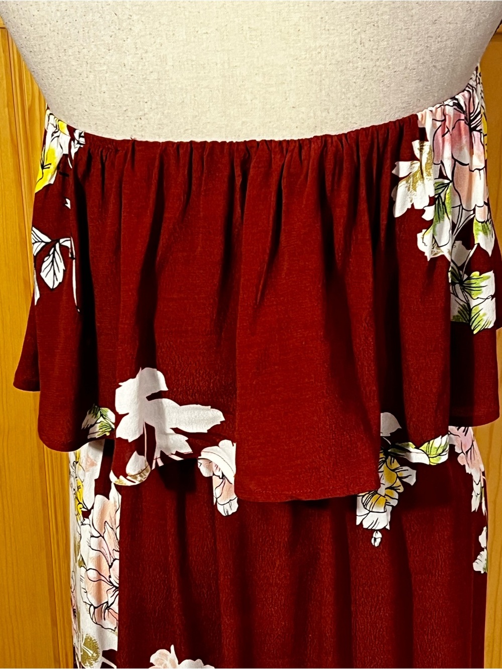 ASTR The Label Off-Shoulder Floral Midi Dress Sz-S - Picture 7 of 12